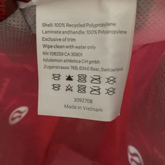 Lululemon Small Size Red Multiprint Recycled Bags Multipurpose Fall 1092708 - Picture 5 of 9